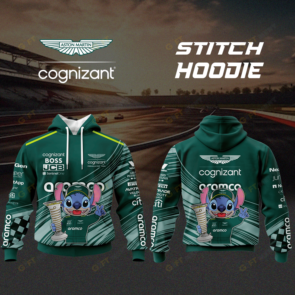 Aston Martin F1 x Stitch Style Hoodie, Kid Hoodie, T Shirt, Zip Hoodie, Sweatshirt