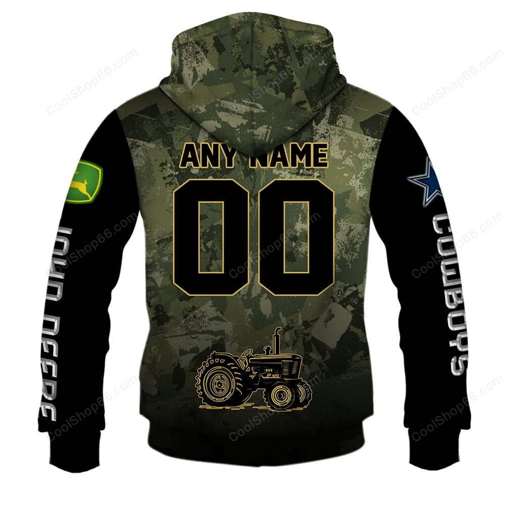 Dallas Cowboys x John Deere Hoodie | Funny Green Character Premium Hoodie