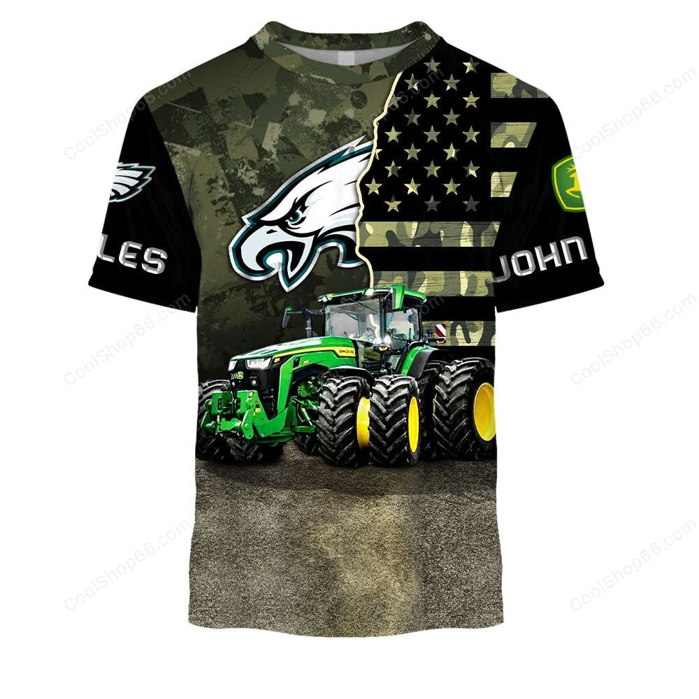 Philadelphia Eagles x John Deere Hoodie | Funny Green Character Premium Hoodie