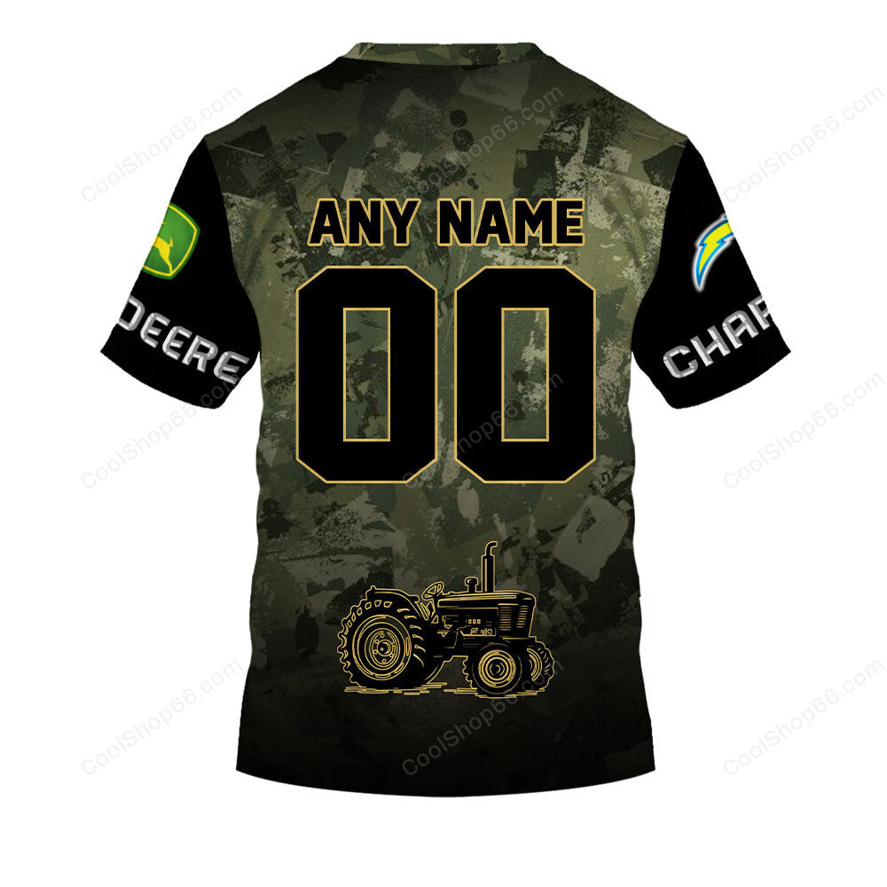 Los Angeles Chargers x John Deere Hoodie | Funny Green Character Premium Hoodie