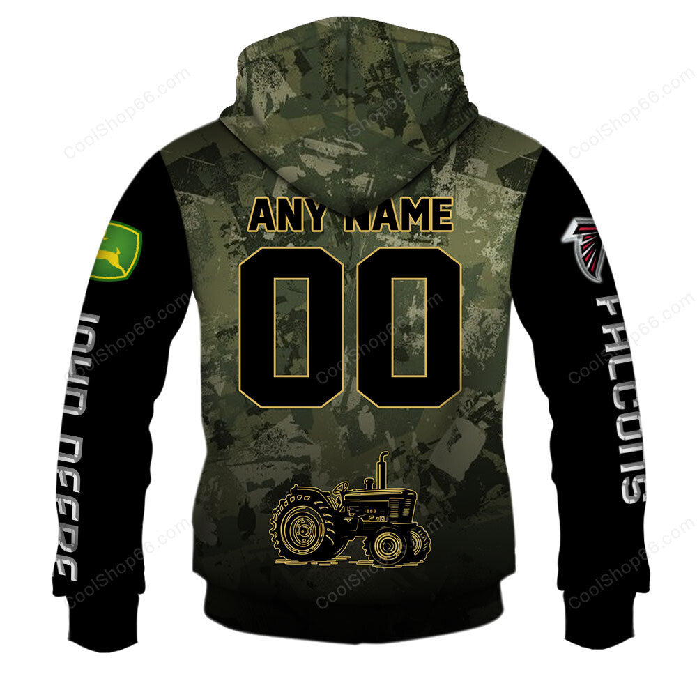 Atlanta Falcons x John Deere Hoodie | Funny Green Character Premium Hoodie