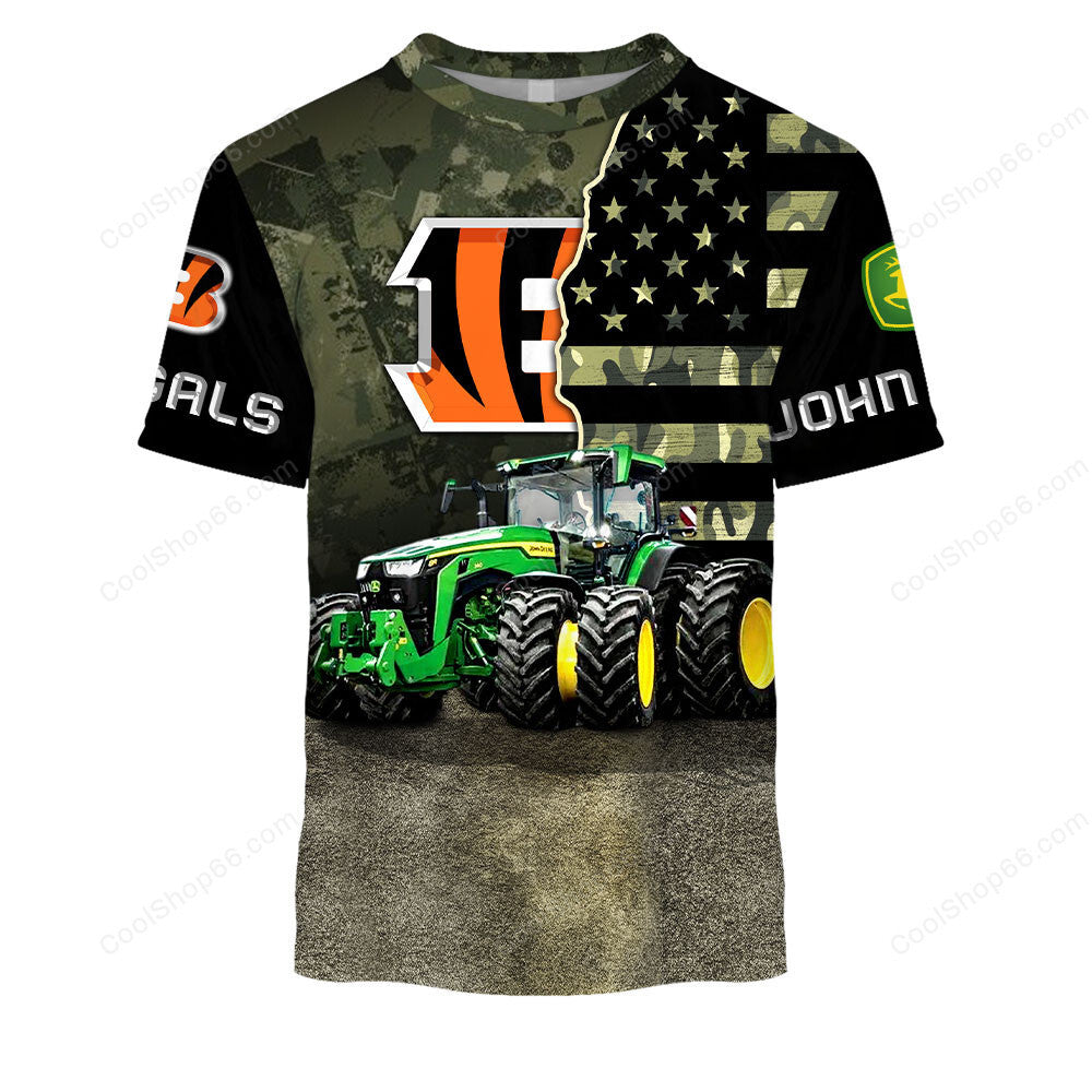 Cincinnati Bengals x John Deere Hoodie | Funny Green Character Premium Hoodie