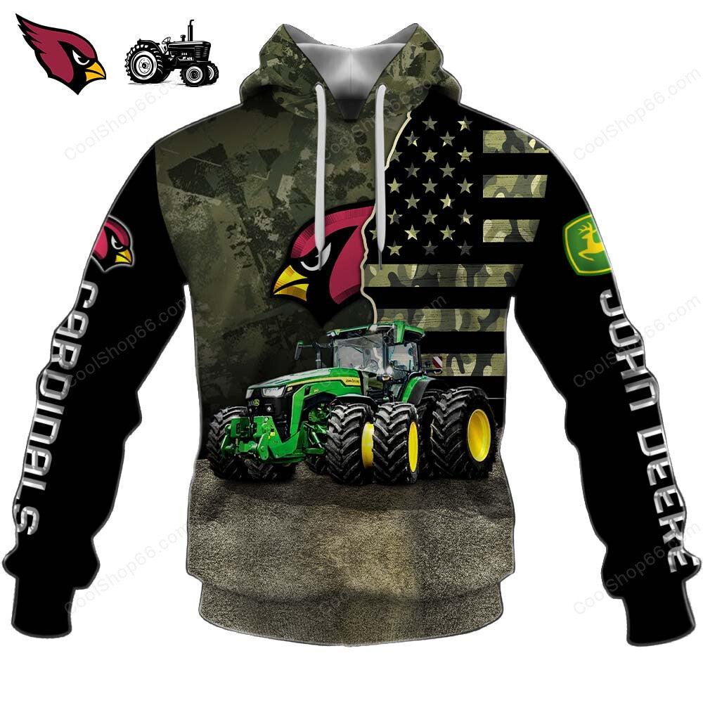 Arizona Cardinals x John Deere Hoodie | Funny Green Character Premium Hoodie